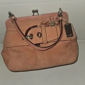 Coach | Bags | Rare Vintage Y2k Coach Pink Suede Kiss Lock